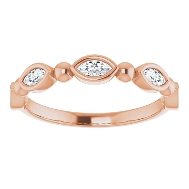 0.50 ct. Marquise Diamond Bezel Set Wedding Band