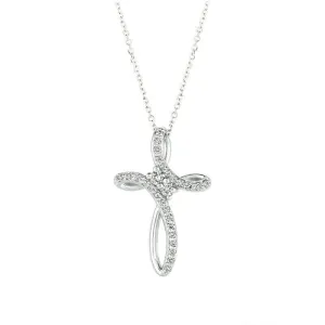 0.52 Carat Natural Diamond Necklace 14K White Gold G SI 18'' chain
