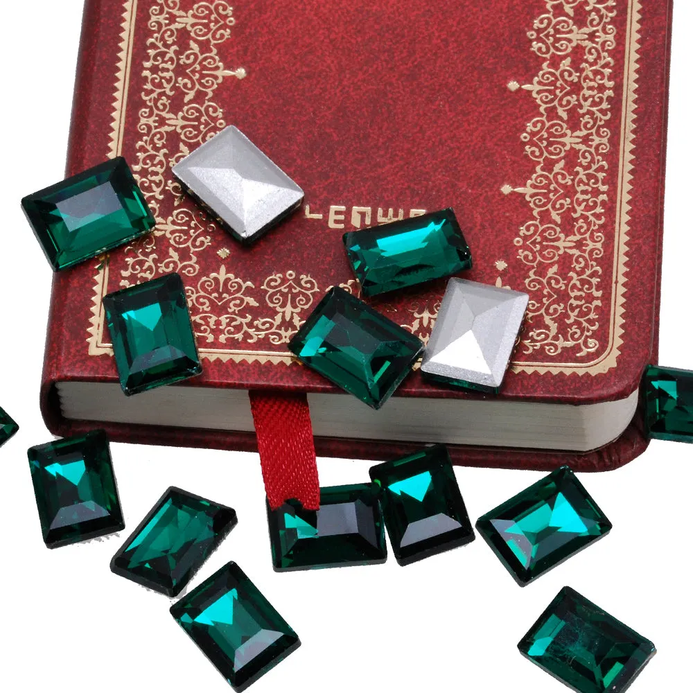 10*14mm Cartesian Rectangular bottom tip Crystal Fancy Stone,Cushion Cut Gem,Green Crystal Faceted Stone,4527,20pcs/lot