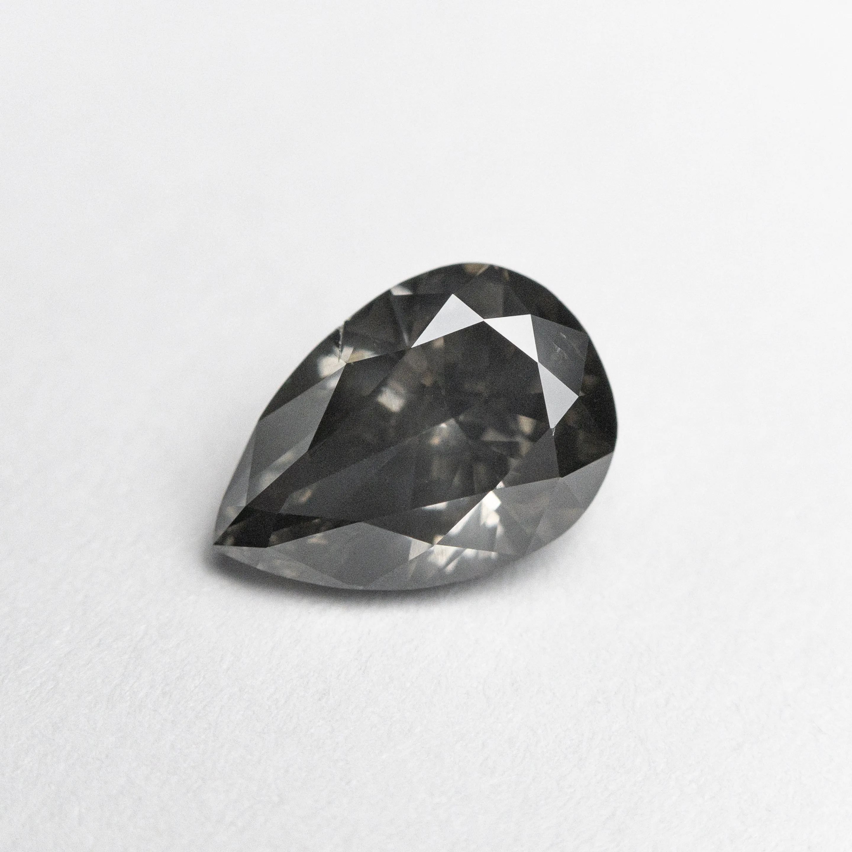 1.01ct 7.83x5.42x3.38mm Fancy Dark Grey Pear Brilliant 19913-01