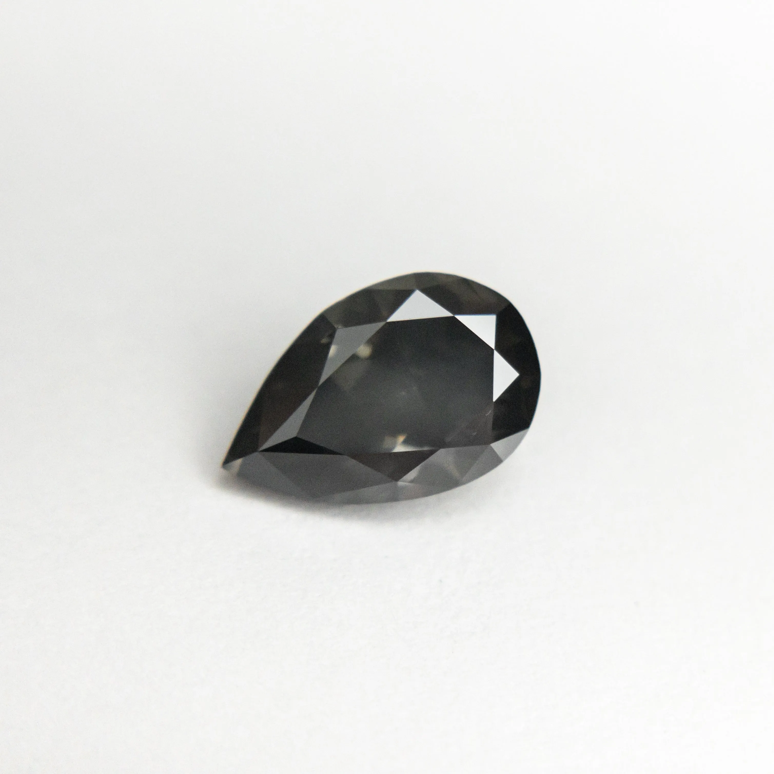 1.03ct 8.00x5.24x3.52mm GIA I1 Fancy Dark Grey Pear Brilliant 19924-01