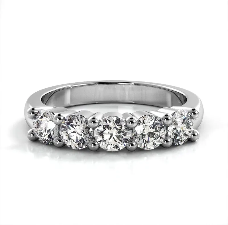 1.25 ct. Round Diamond Five Stone Wedding Band