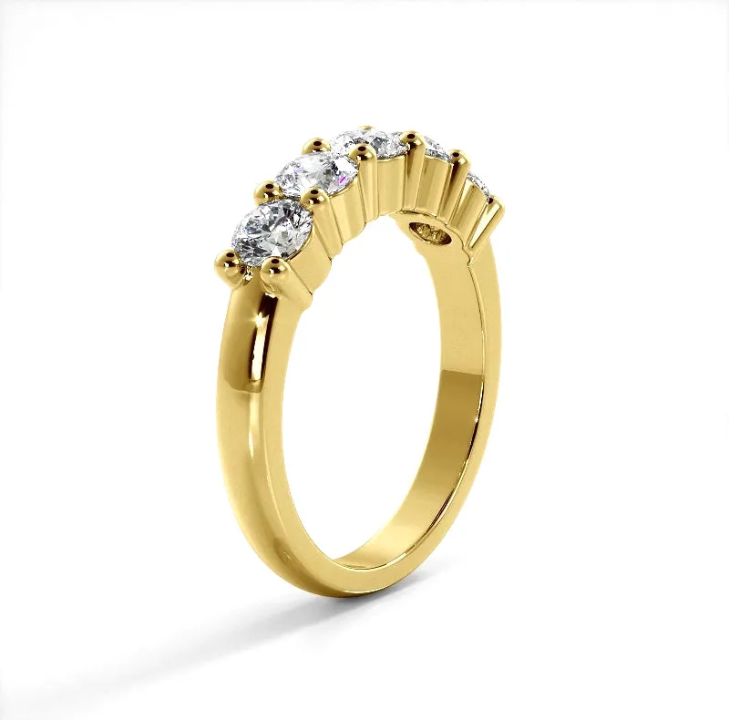 1.25 ct. Round Diamond Five Stone Wedding Band