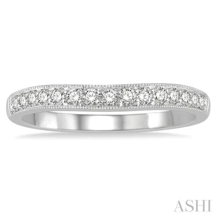 1/4 Ctw Round Cut Diamond Wedding Band in 14K White Gold