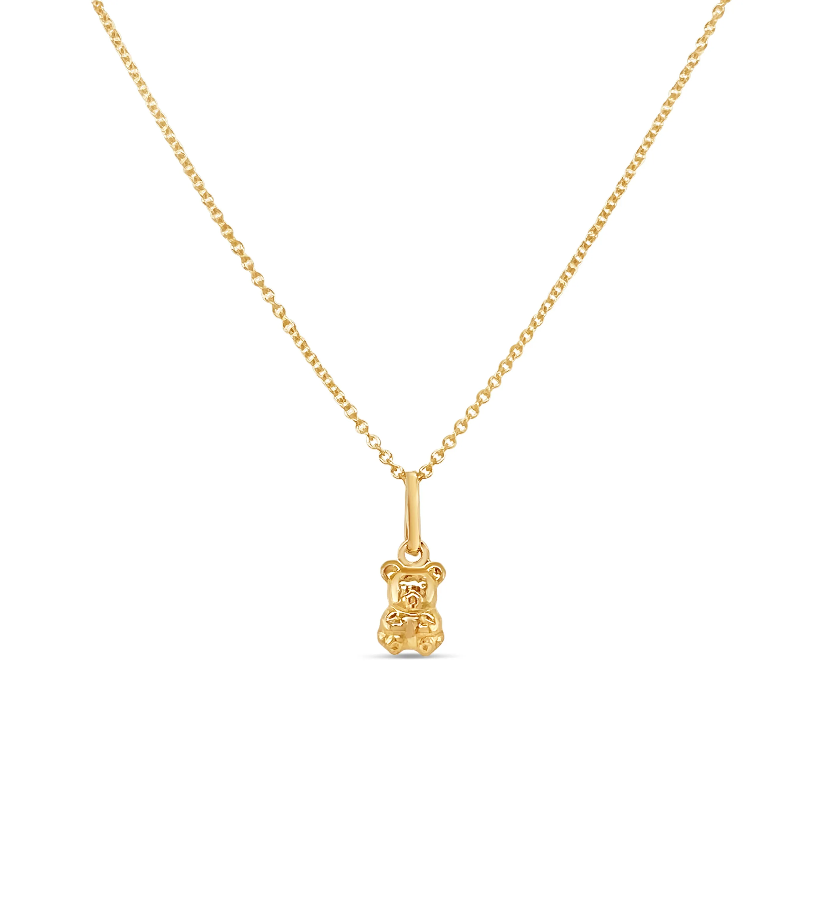 14k Gold Teddy Bear Necklace