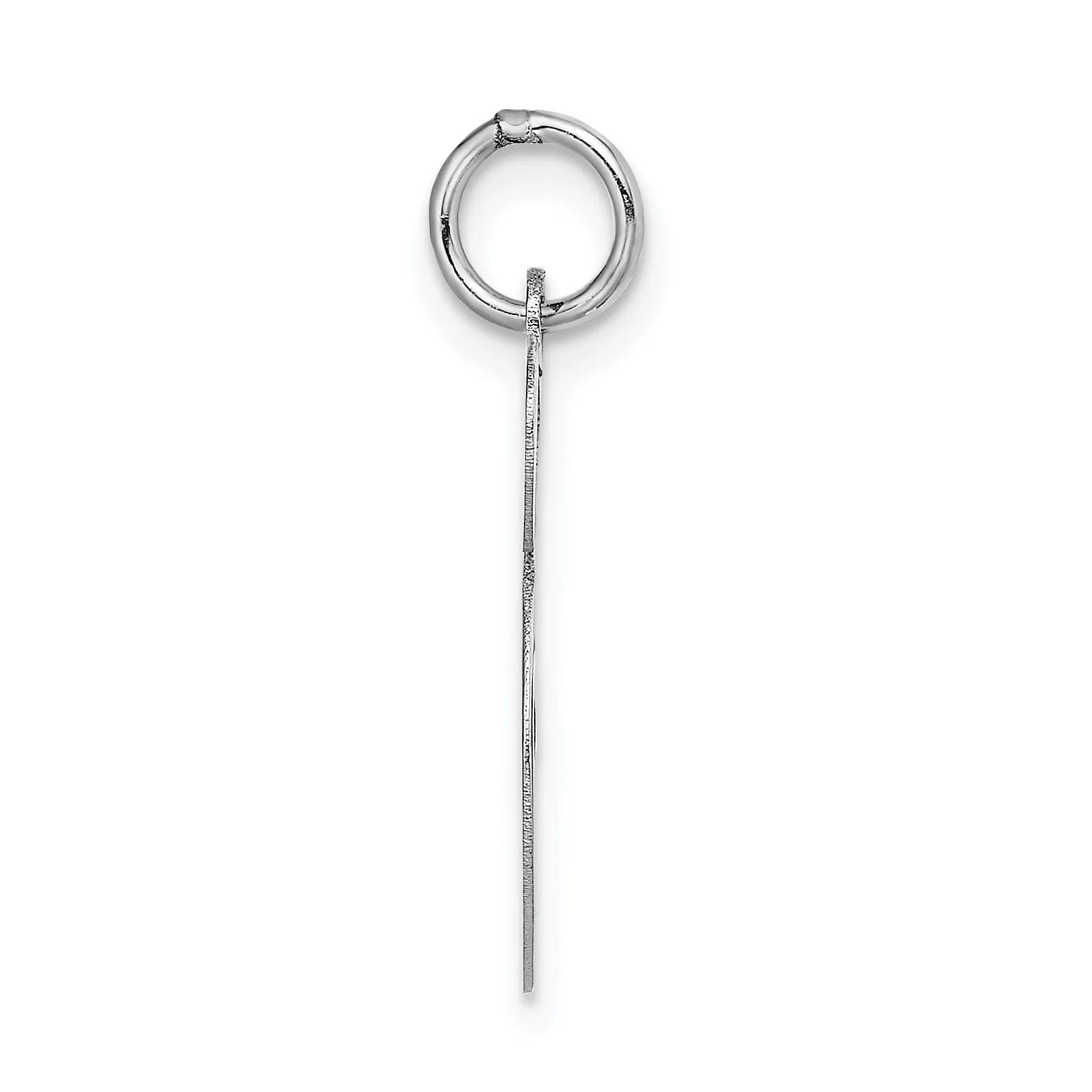 14K White Gold Large Size Fancy Script Letter S Initial Charm Pendant