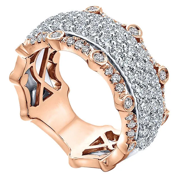 14k White/pink Gold Contemporary Fancy Anniversary Band