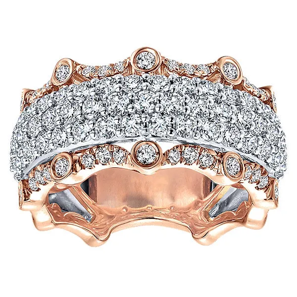 14k White/pink Gold Contemporary Fancy Anniversary Band