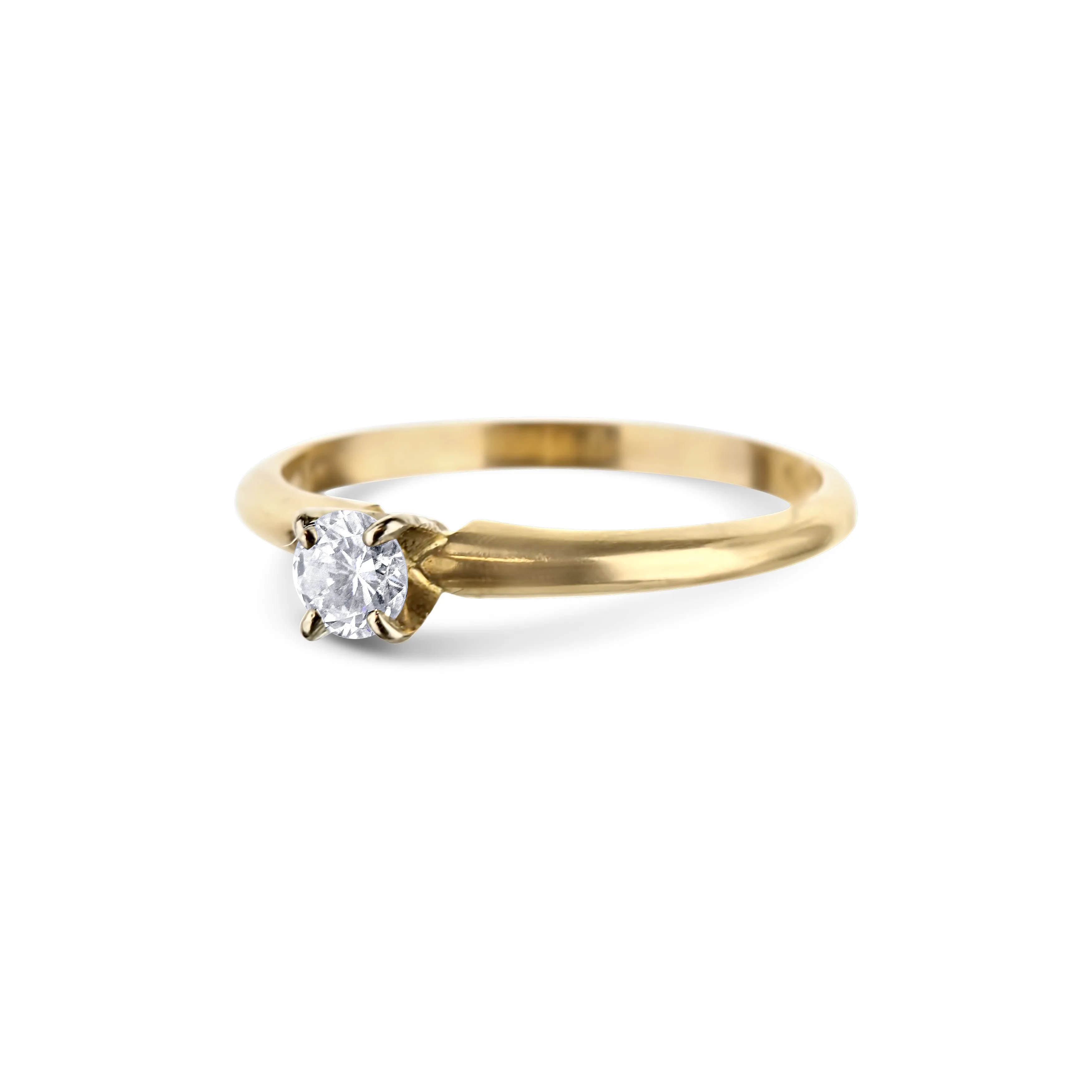 14K Yellow Gold Solitaire Engagement Ring