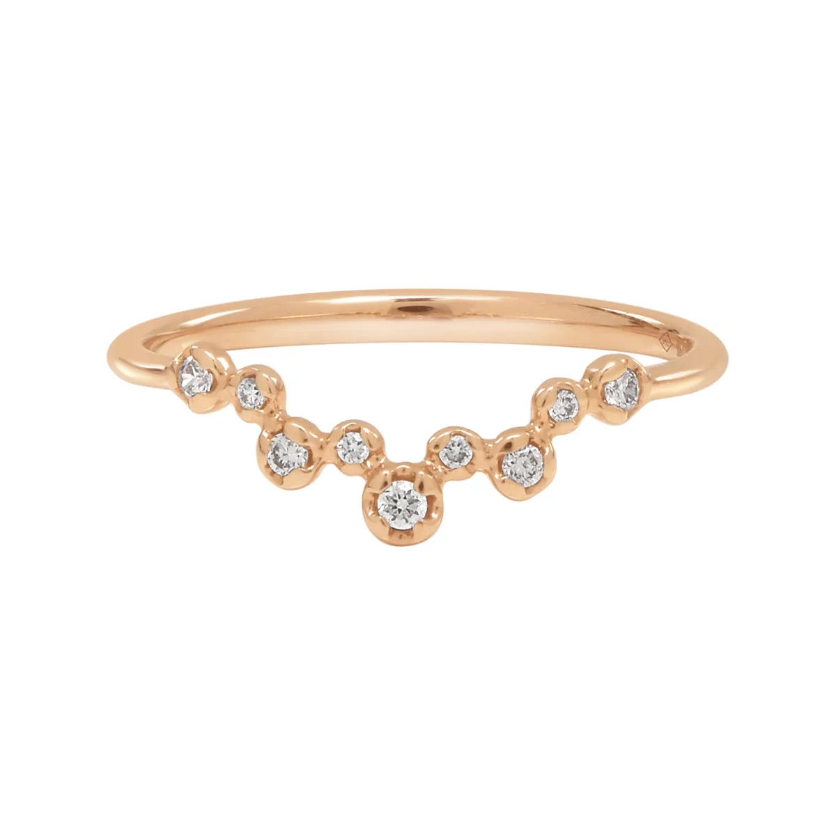 18k Bezel Chevron Diamond Ring