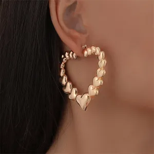 18K Gold-Plated Hearts Hoop Earrings