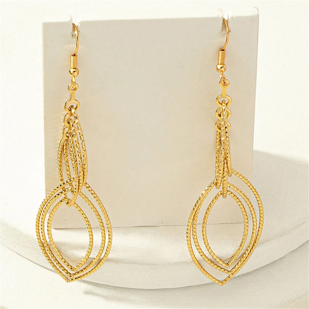 18K Gold-Plated Interlocked Layered Drop Earrings