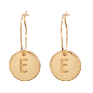 18K Gold-Plated Letter E Cut Drop Earrings