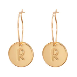 18K Gold-Plated Letter R Cut Drop Earrings