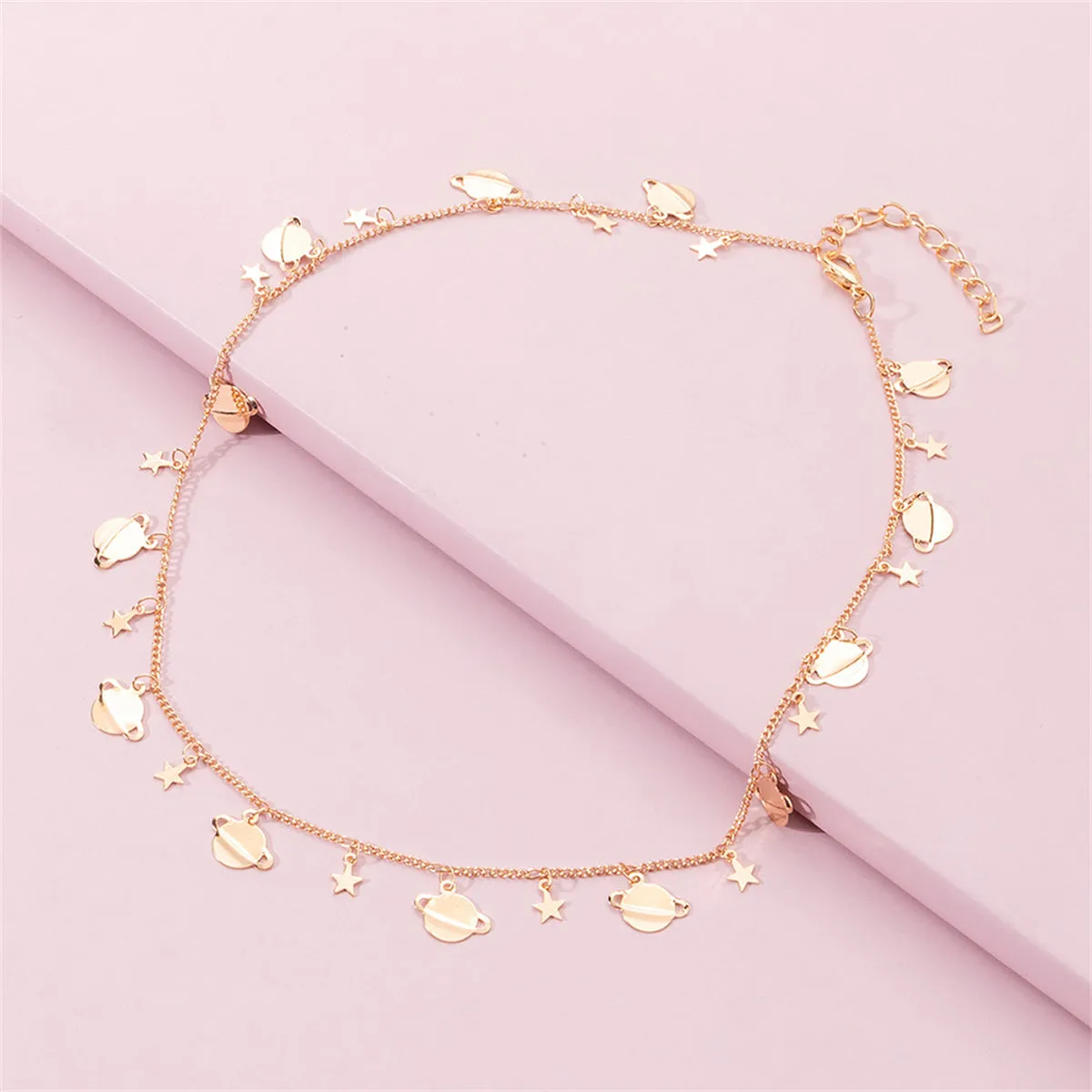 18K Gold-Plated Star Planet Station Necklace