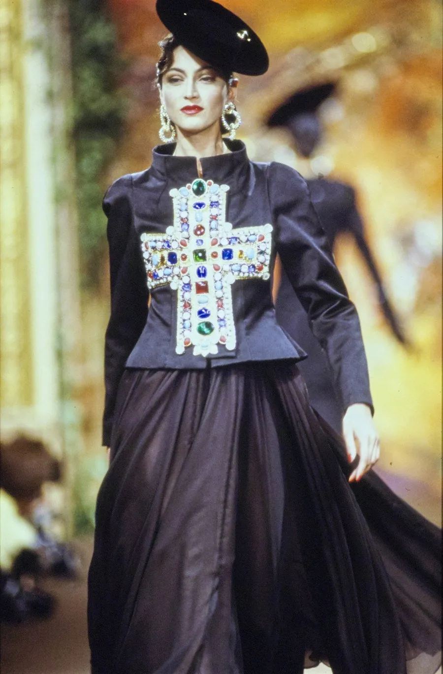 1988 F/W Byzantine Cross Bejeweled Top