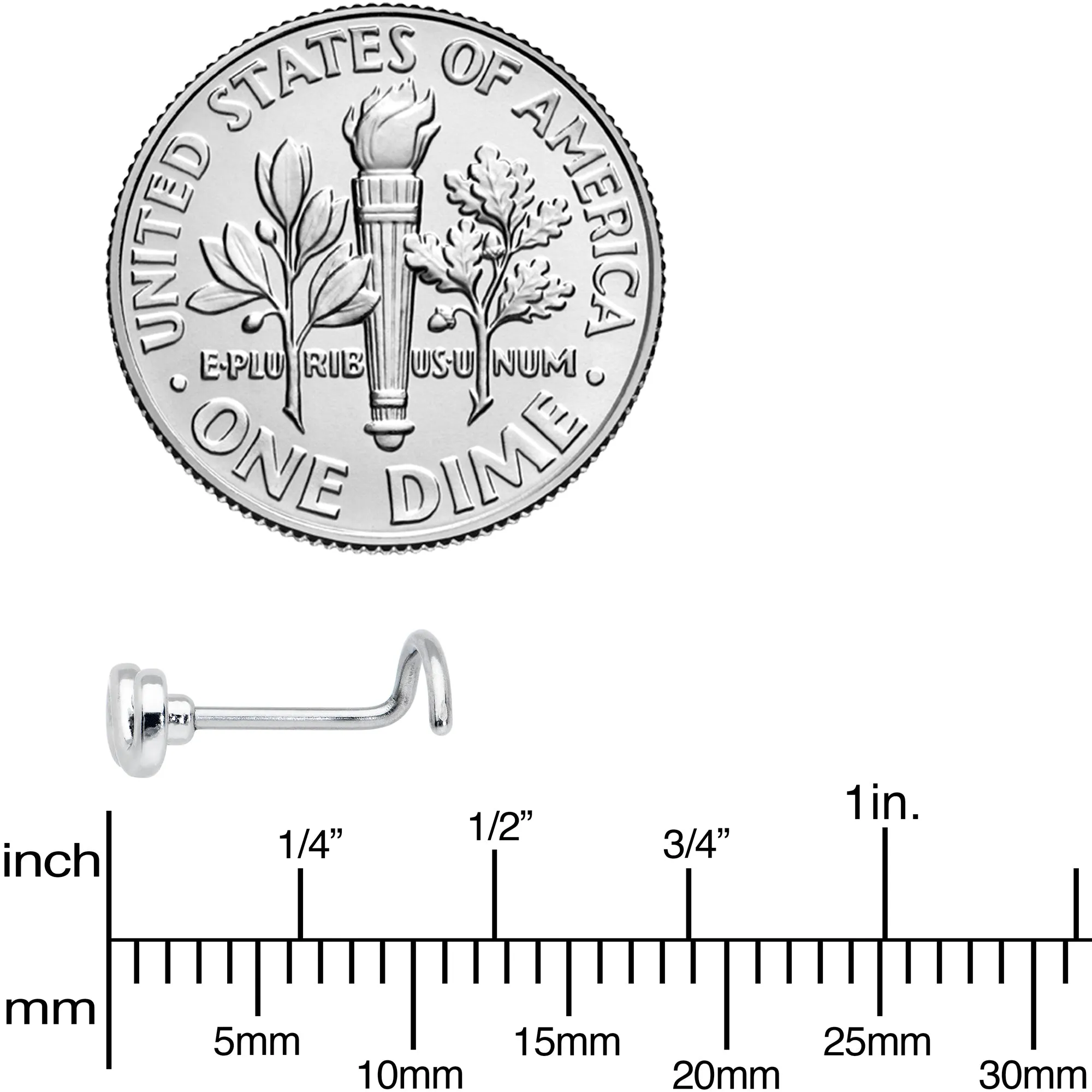 20 Gauge Gleaming Infinity Symbol Nose Screw