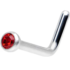 20 Gauge Hyacinth L-Shaped Nose Ring Created with Crystals