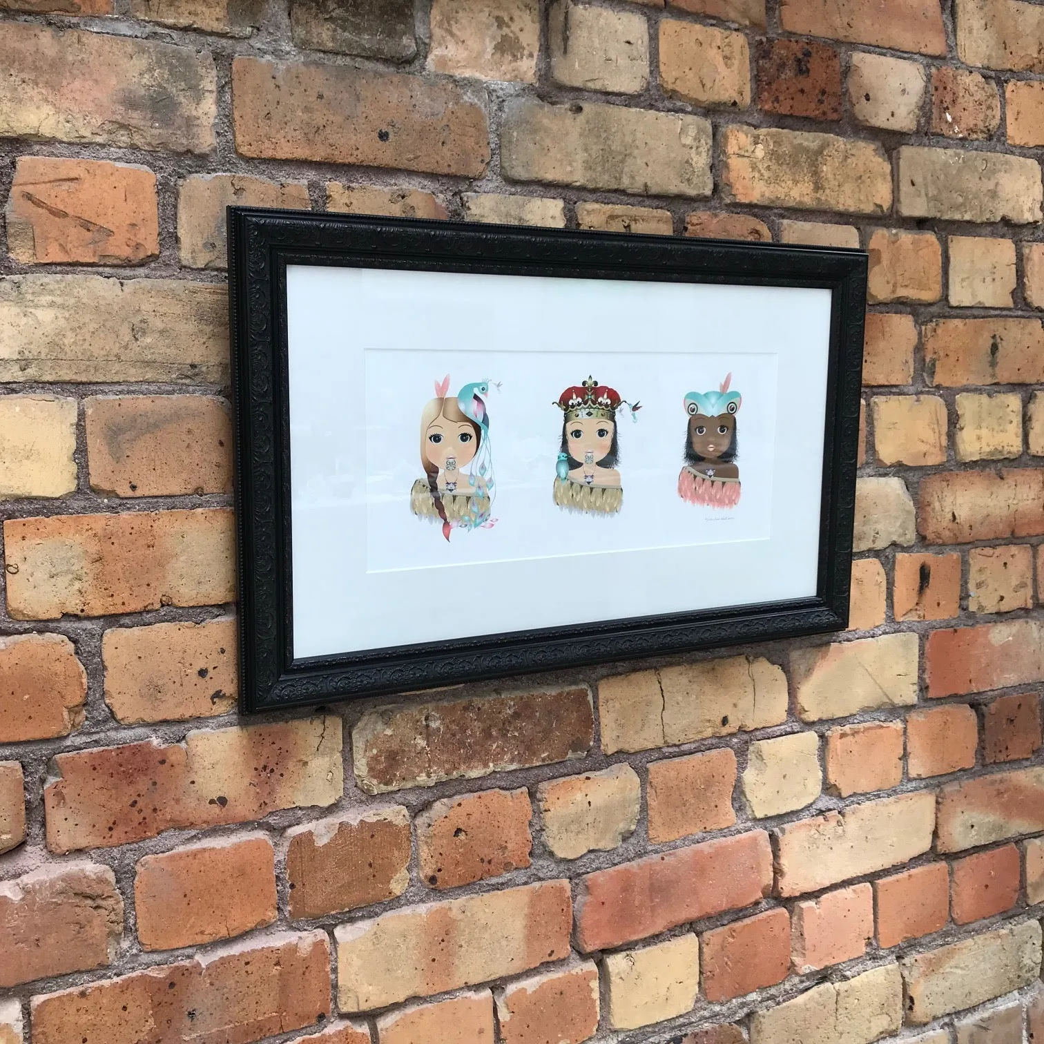 3 x Warrior Kids, Ornate - Framed