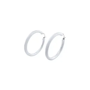 30mm Plain Hoop Earrings in Sterling Silver