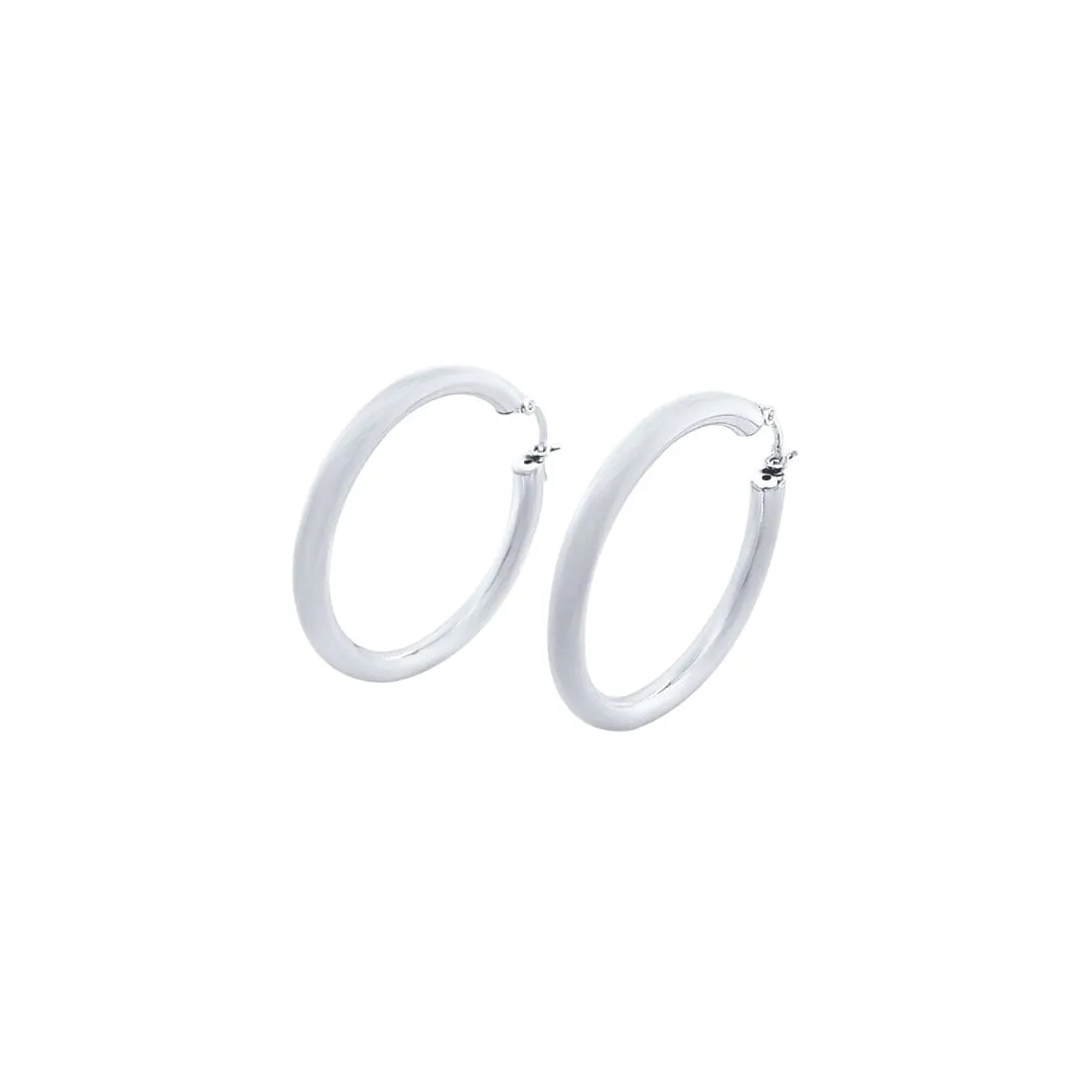 30mm Plain Hoop Earrings in Sterling Silver
