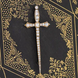3.44ctw Antique Diamond Sword Pin/Brooch