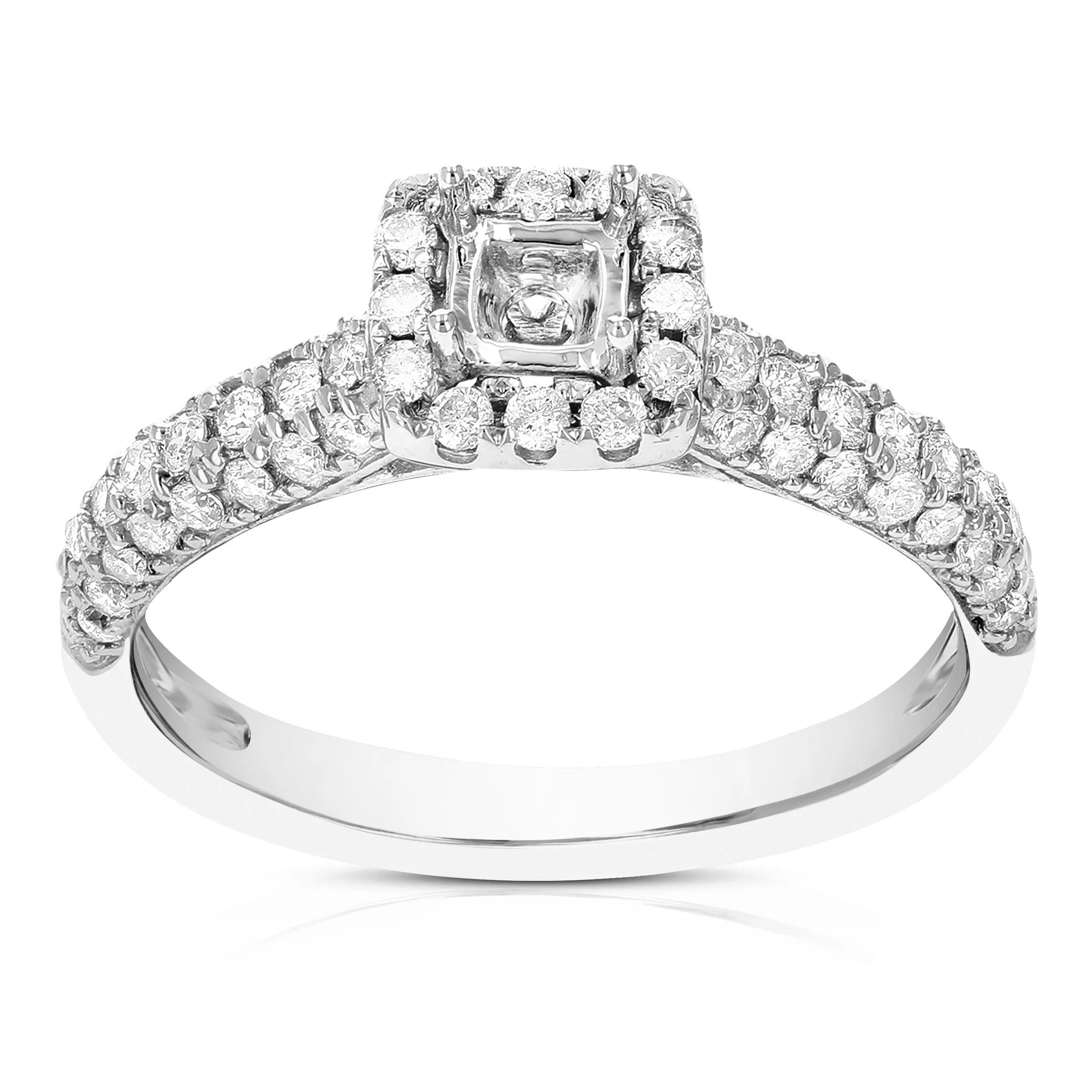 3/5 cttw Diamond Semi Mount Engagement Ring in Silver