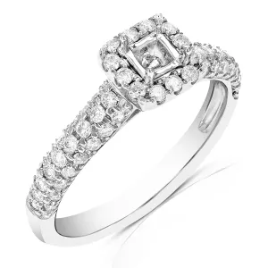 3/5 cttw Diamond Semi Mount Engagement Ring in Silver