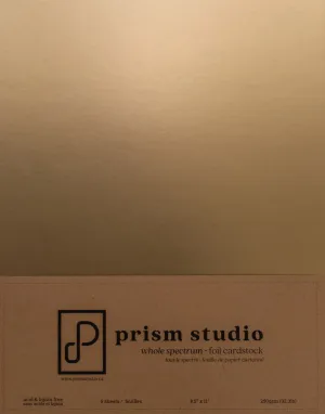 8.5X11 Whole Spectrum Foil Cardstock, Brushed Gold (5 Sheets)