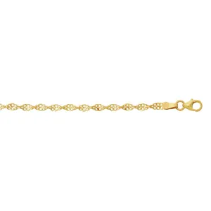 9ct Yellow Gold Fancy Singapore Bracelet 19cm