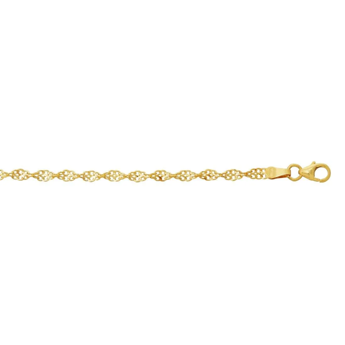 9ct Yellow Gold Fancy Singapore Bracelet 19cm