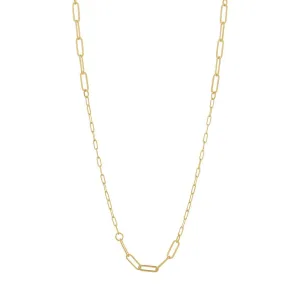 9ct Yellow Gold Silver Infused Fancy Oval Necklace