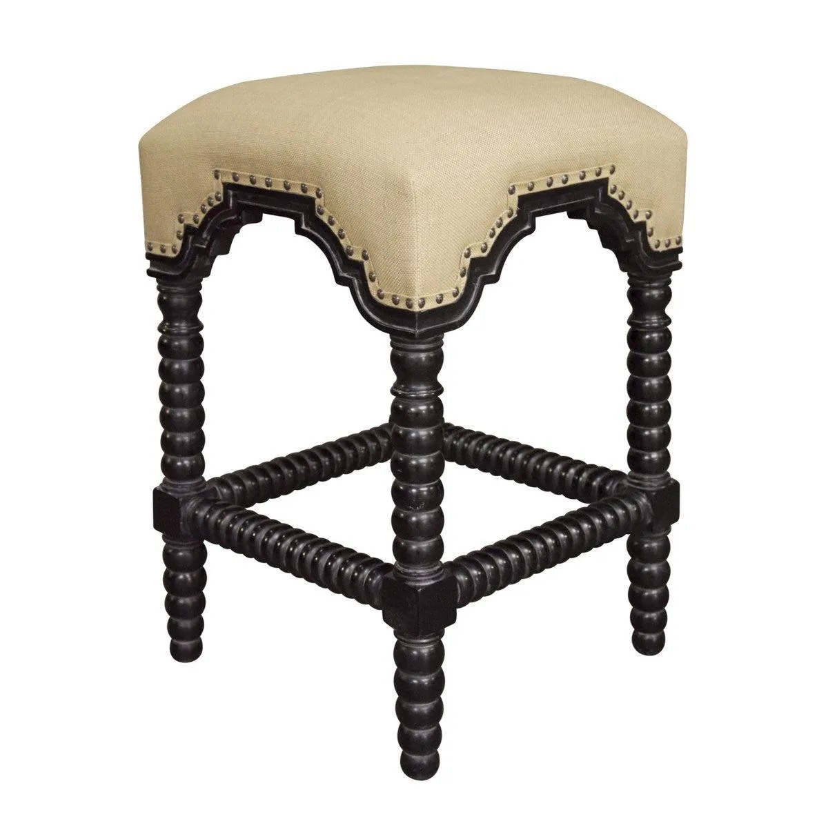 Abacus Counter Stool, Hand Rubbed Black