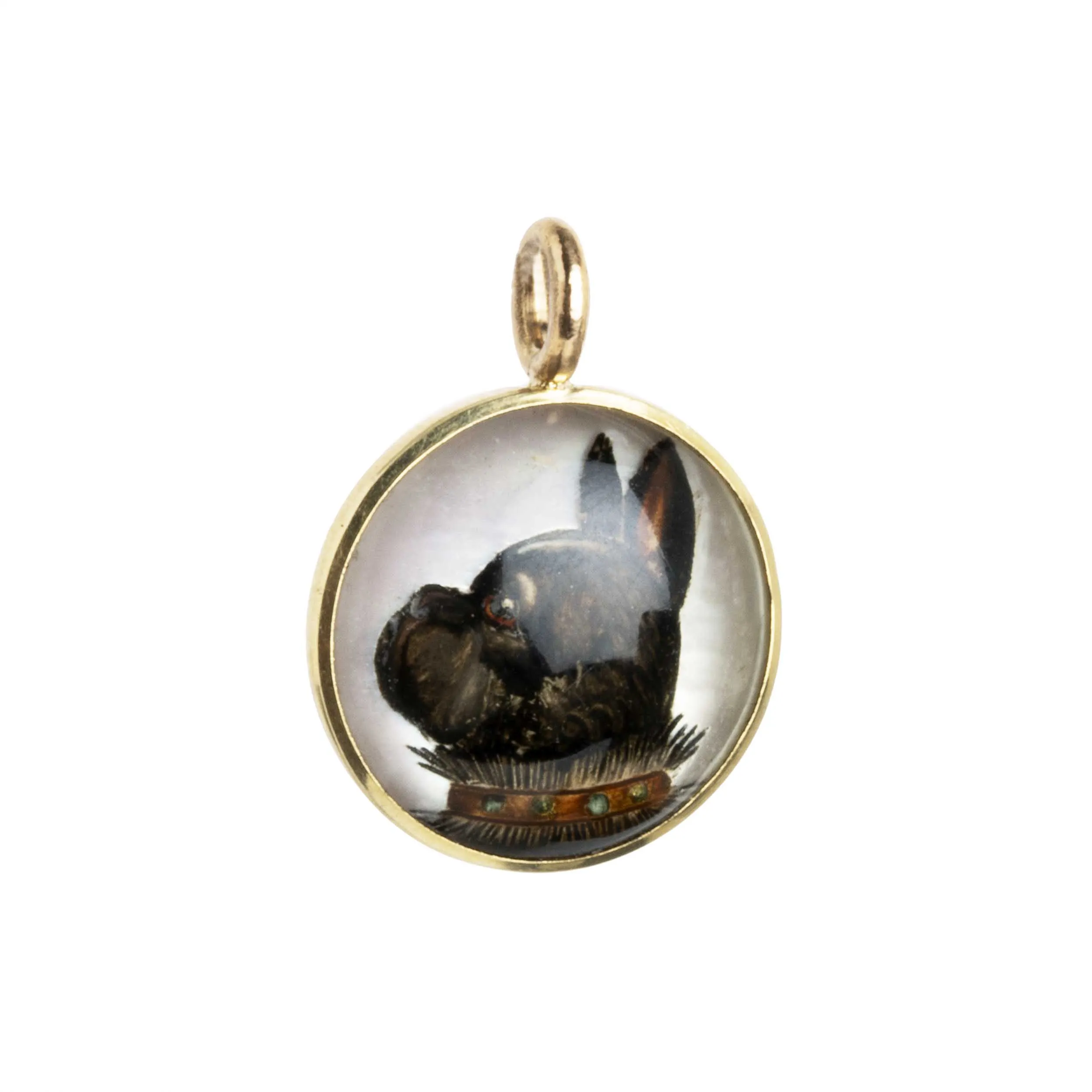 Antique Essex Crystal Dog Pendant