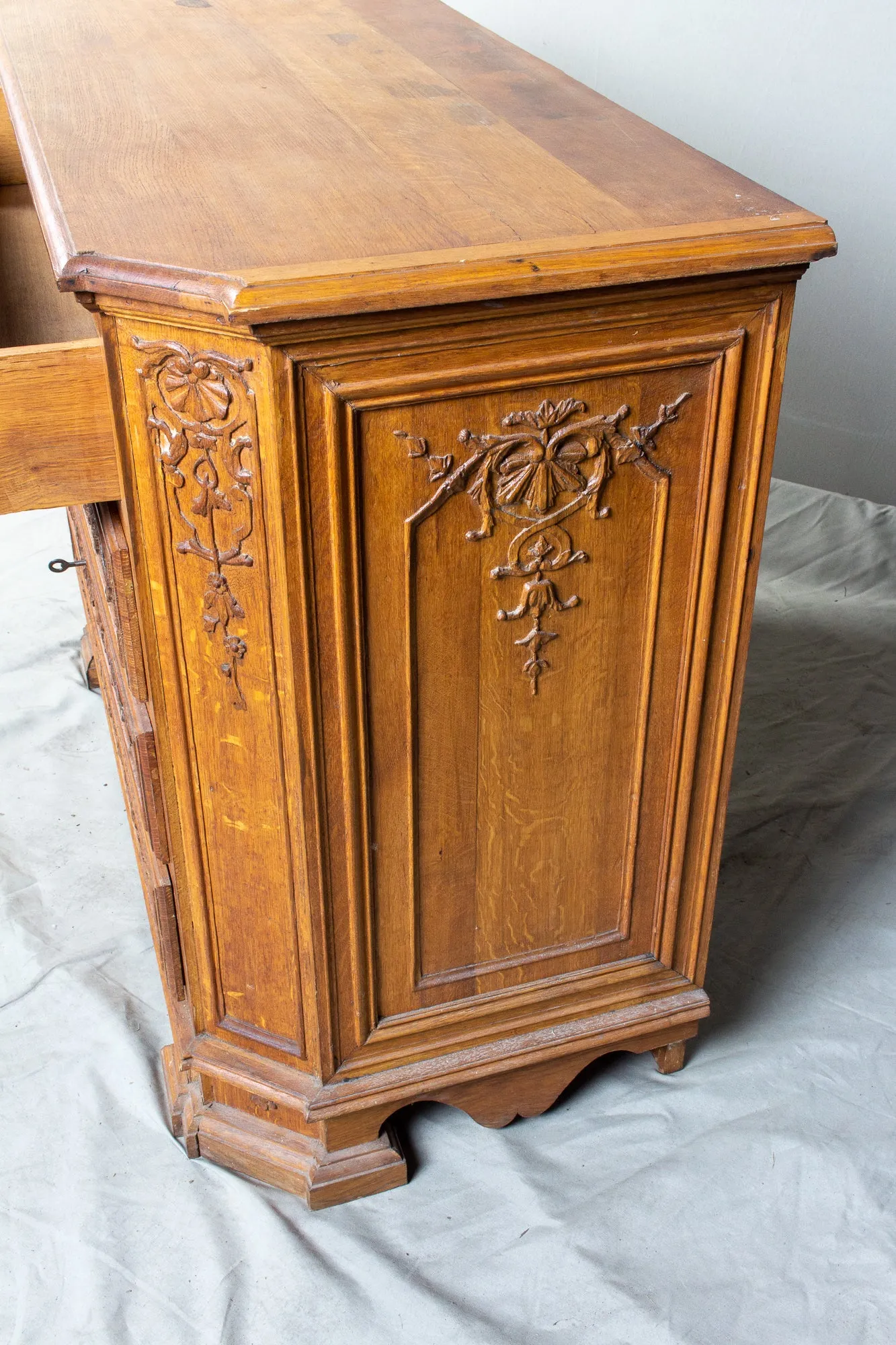 Antique French Ornate Four-Drawer Commode with Key-Pulls