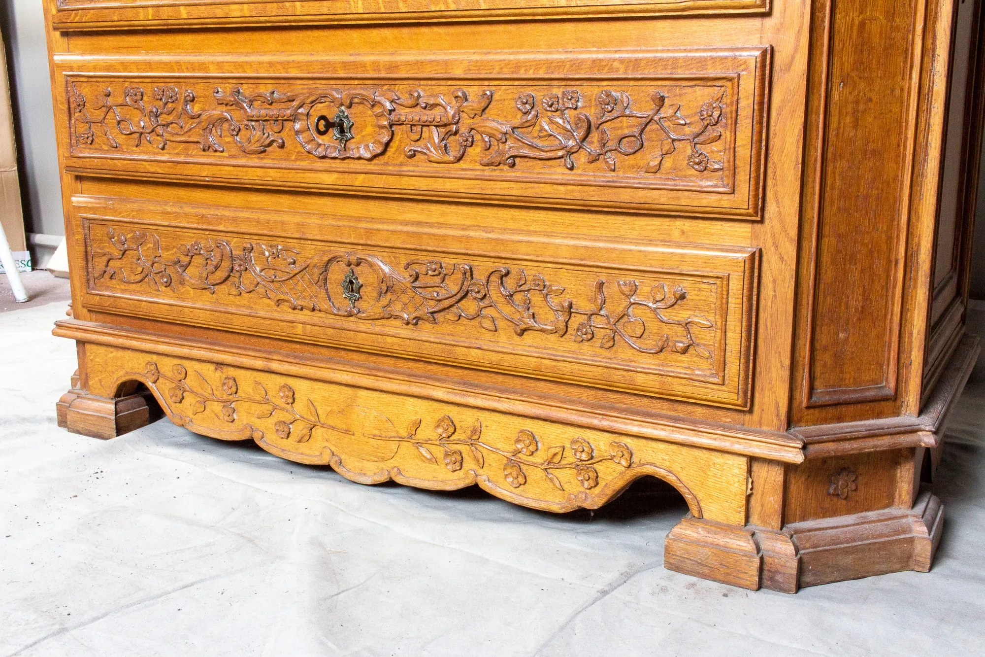 Antique French Ornate Four-Drawer Commode with Key-Pulls