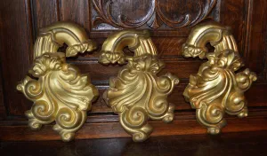 Antique French Picture Hook Cover Hardware Acanthus