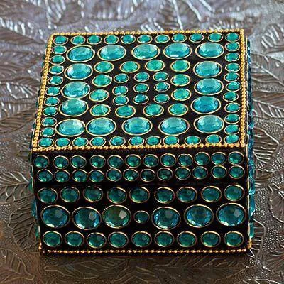 'Aqua Glitz' Bejeweled Box