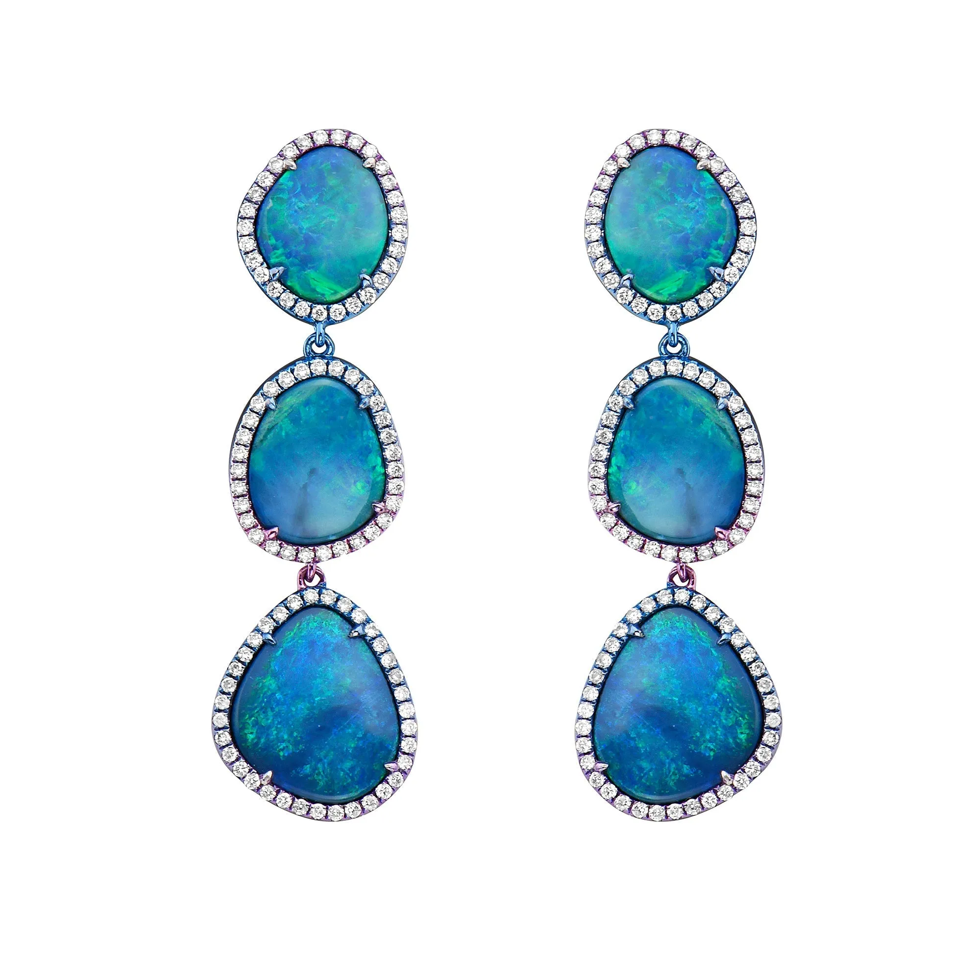 Aurora Nights Cassiopeia Opal 3-Drop Earrings