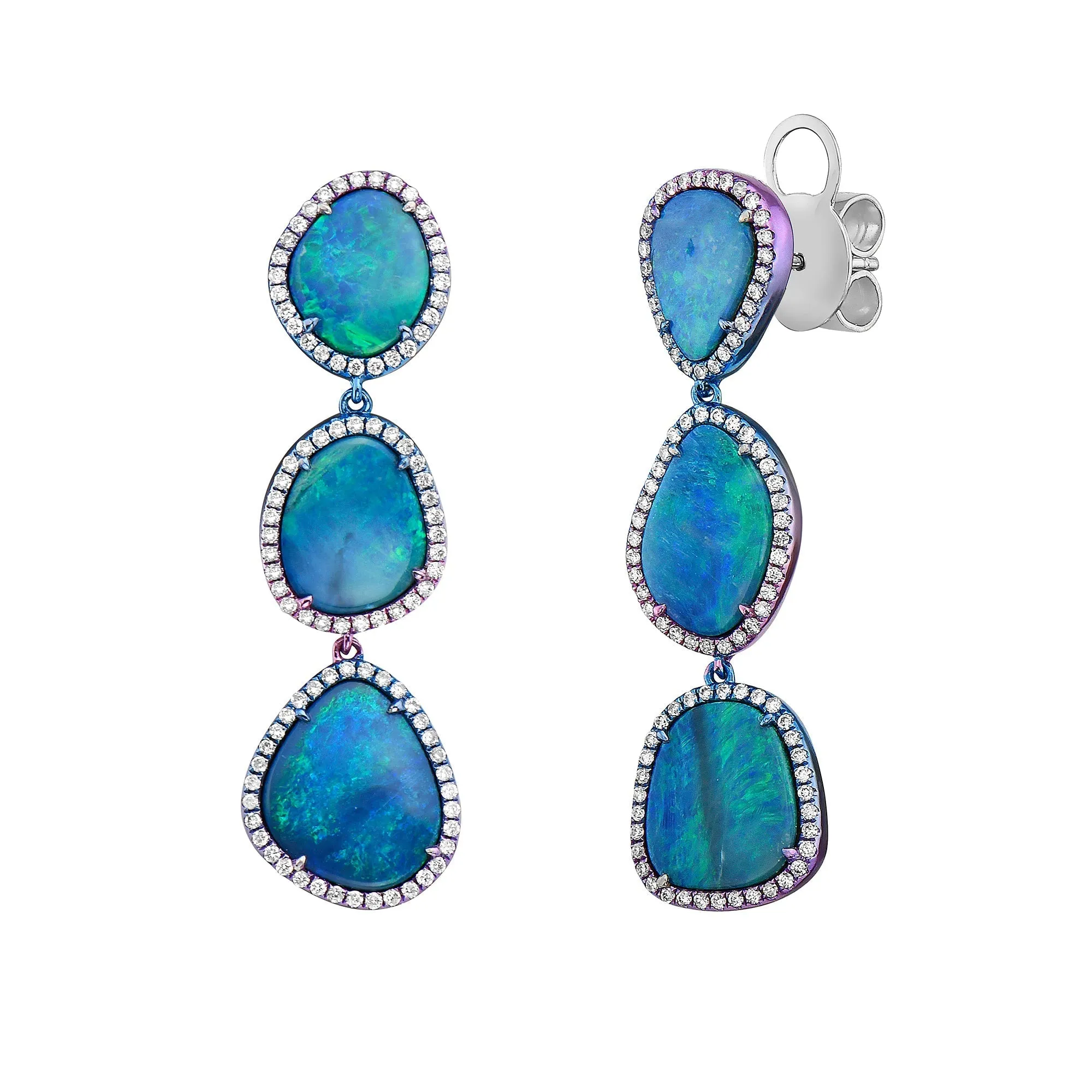 Aurora Nights Cassiopeia Opal 3-Drop Earrings
