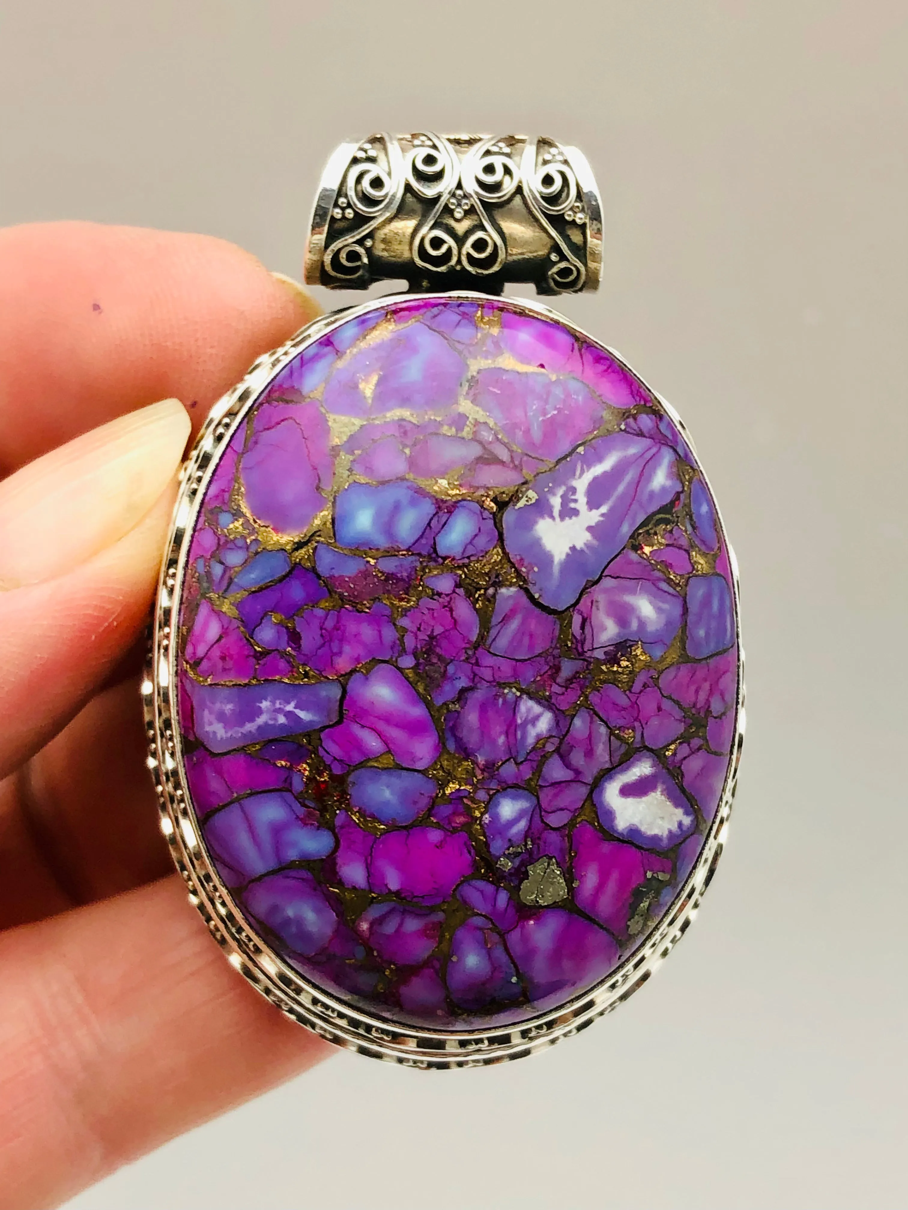 Bali Sterling Silver Amethyst Pendant