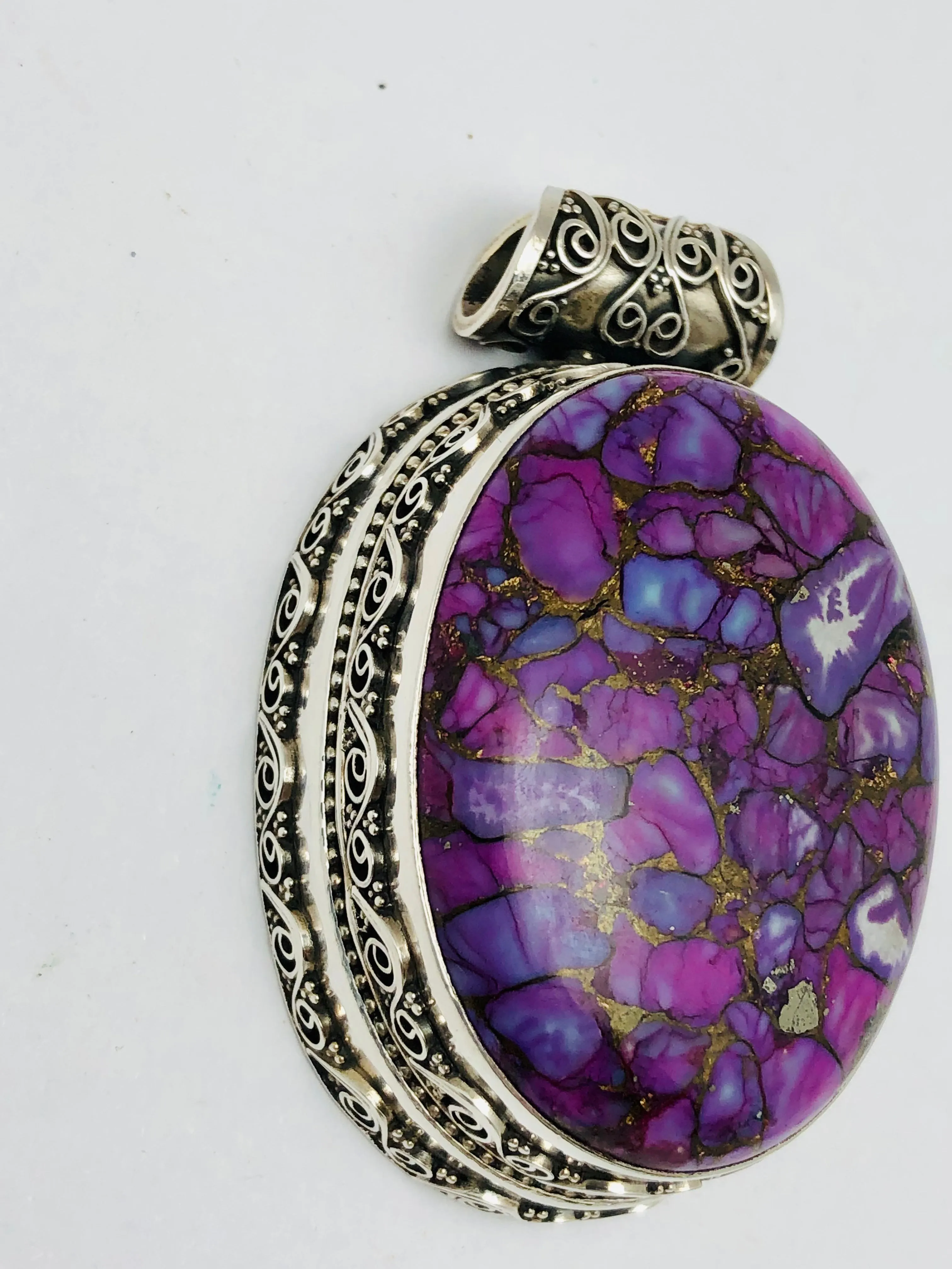 Bali Sterling Silver Amethyst Pendant