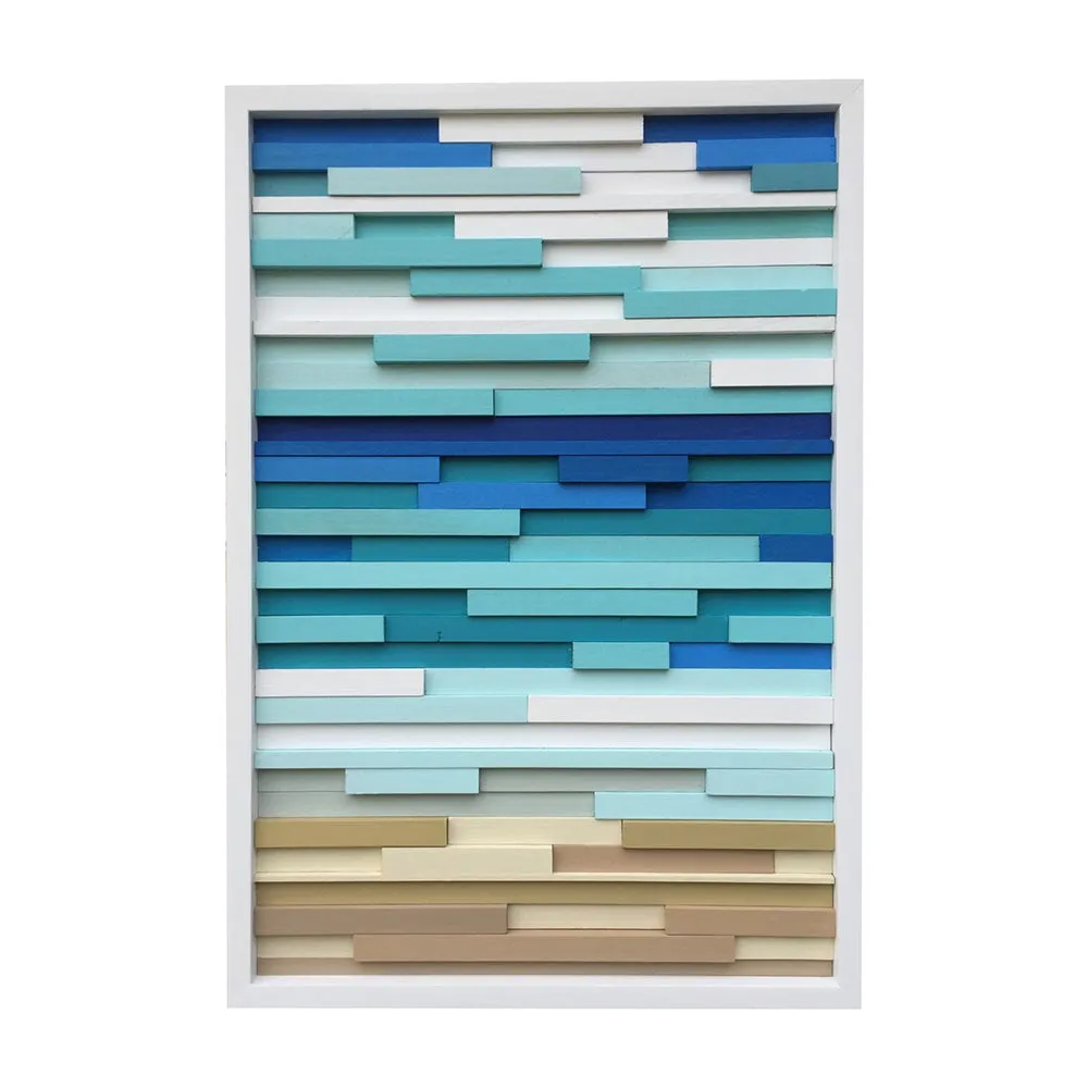 Beach Decor - Beach Art - Wood Sculpture - Beach House Wall Decor - Ocean 20x40