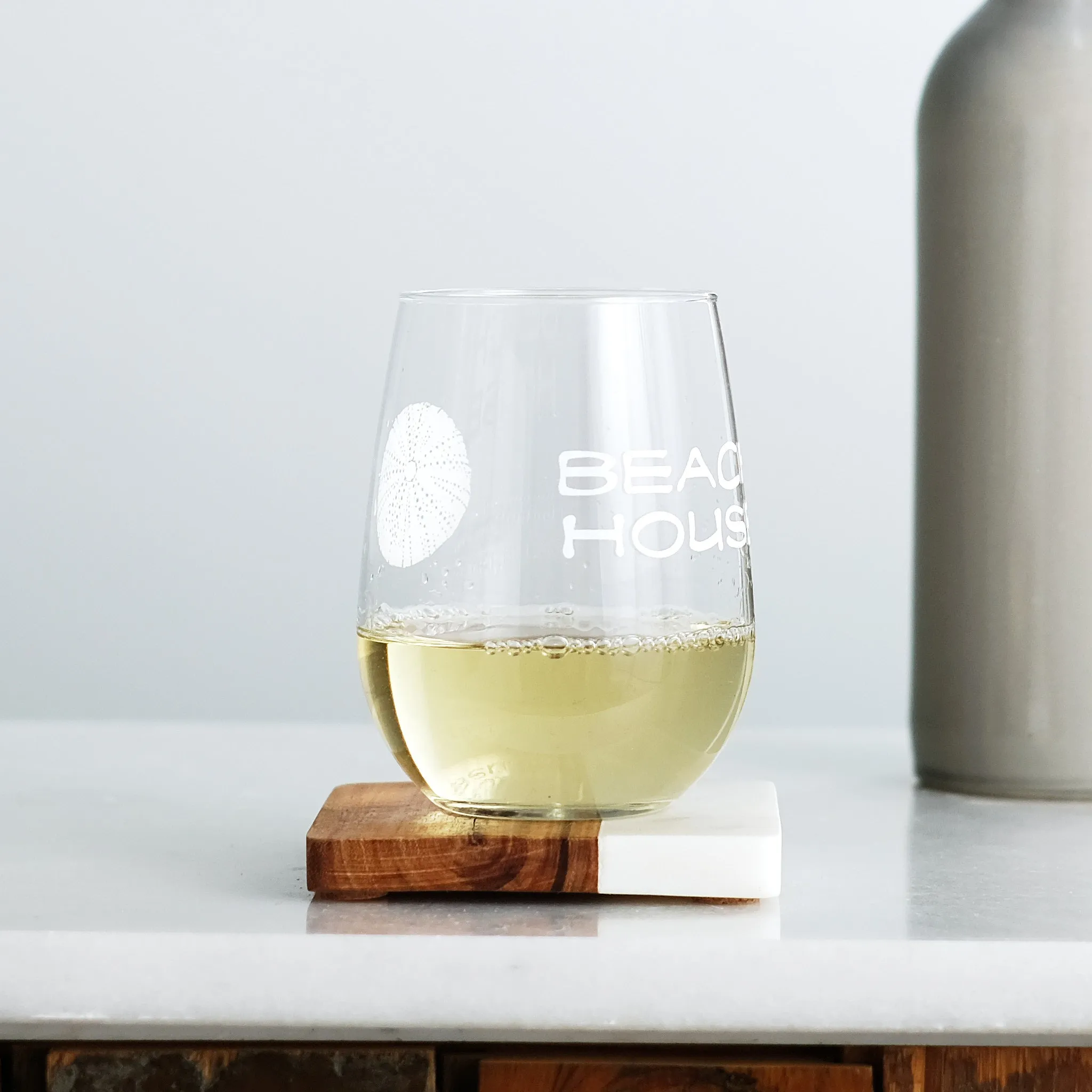Beach House Stemless Wine Glasses