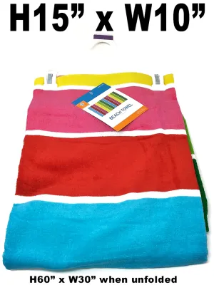 Beach Towels - Pink Multi-Color Stripes(1376) 100% Cotton