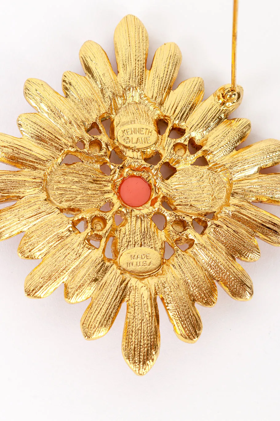Bejeweled Cross Sunburst Brooch