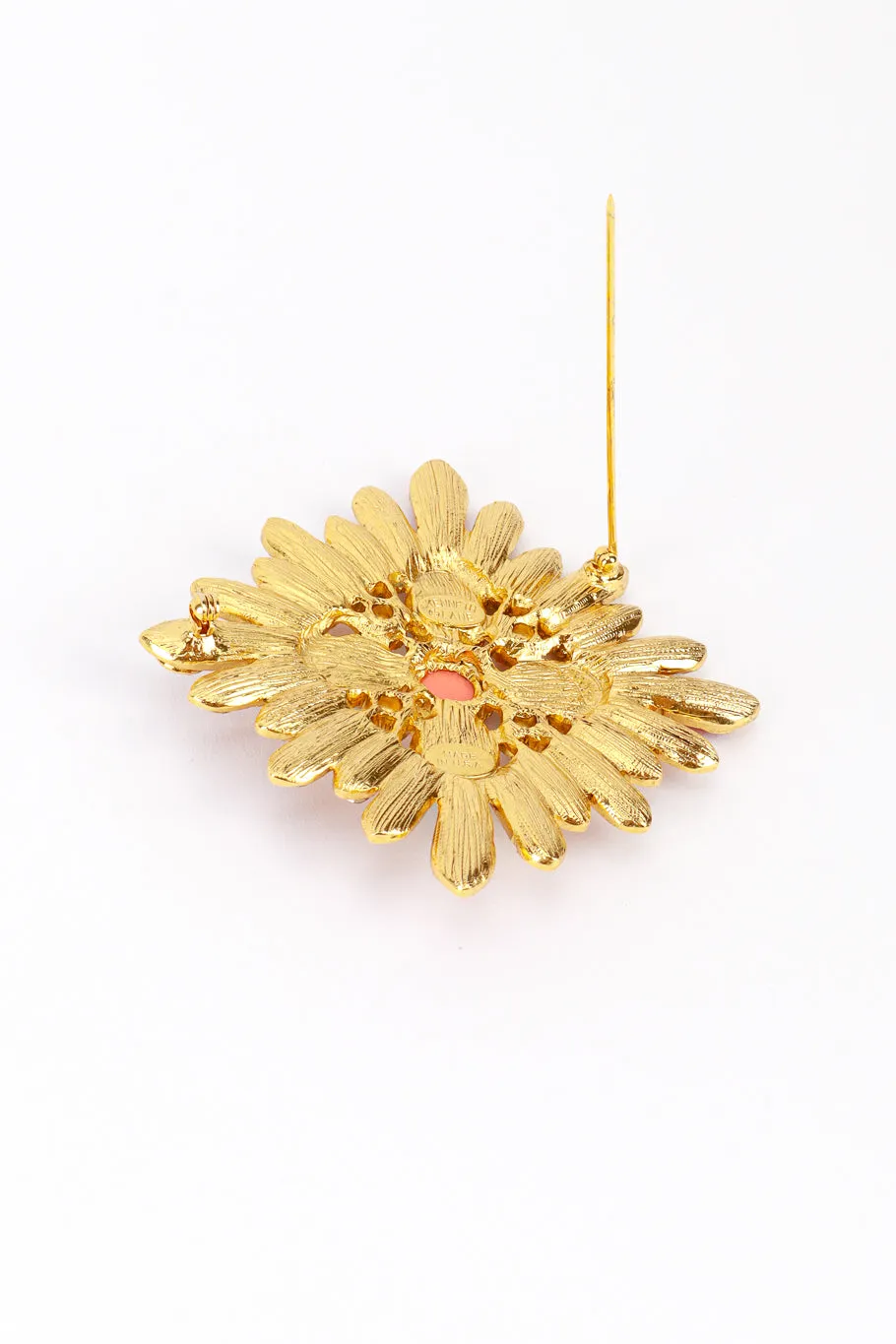 Bejeweled Cross Sunburst Brooch