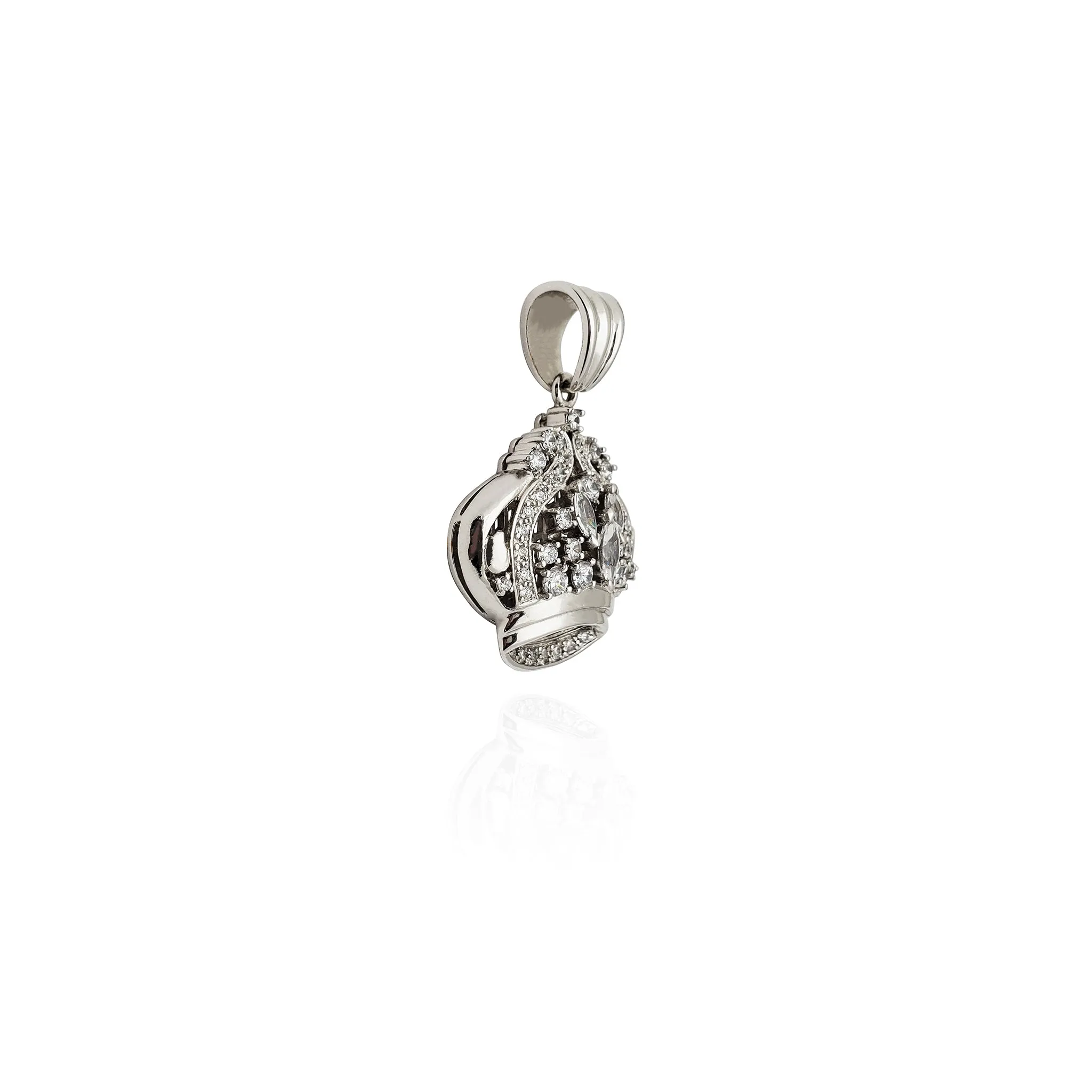 Bejeweled Crown CZ Pendant (Silver)