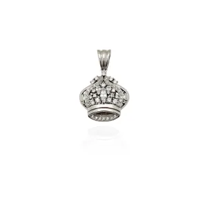 Bejeweled Crown CZ Pendant (Silver)