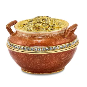 Bejeweled Crystal Pot of Gold Trinket Box
